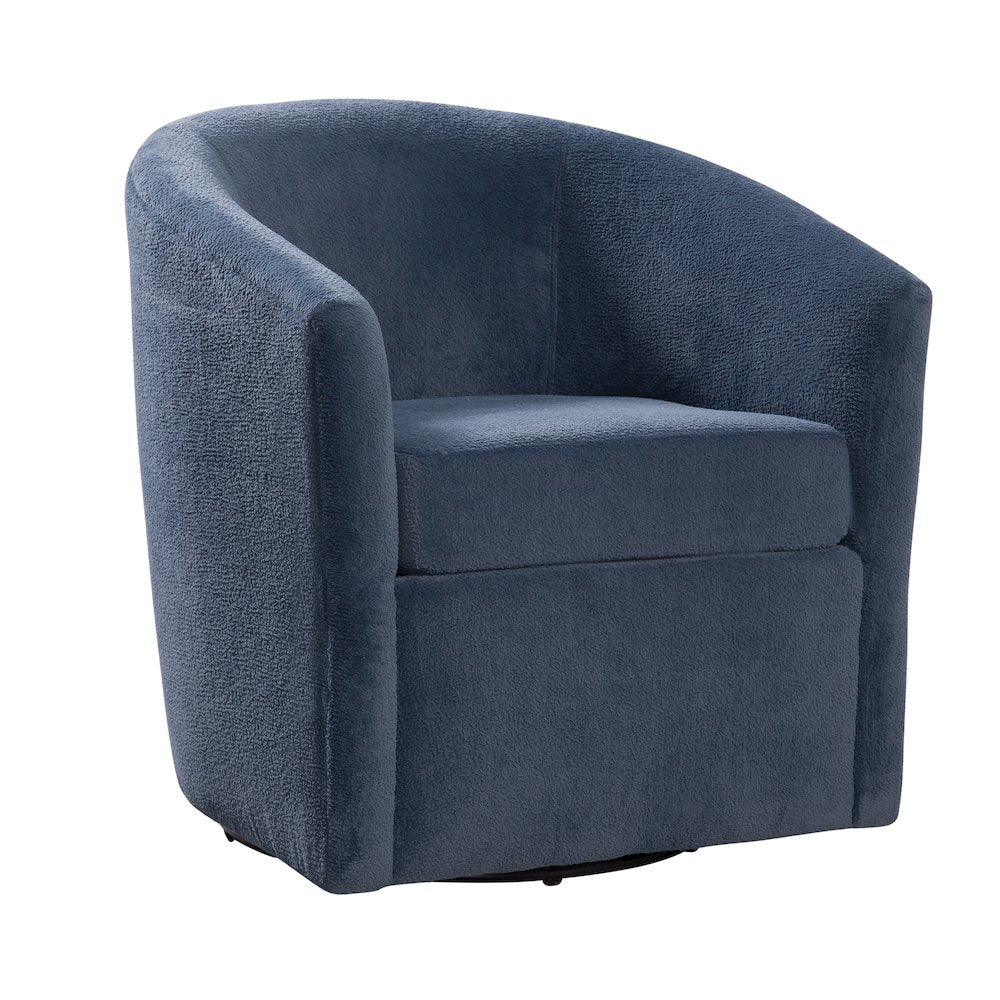 Odessa Barrel Style Swivel Accent chair in Navy Performance Fabric