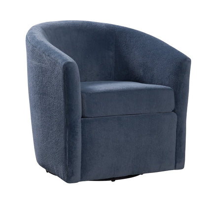 Odessa Barrel Style Swivel Accent chair in Navy Performance Fabric