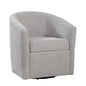 Odessa Barrel Style Swivel Accent chair in Light Gray Performance Fabric