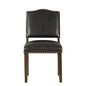 Denver Brown Faux Leather Dining Chair with Nail Heads - Set of 2