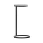 Chalmay  Round Metal Accent Table with Marble Top