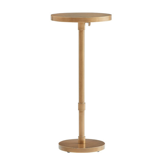 Meraux Antique Brass Adjustable Height Accent Table