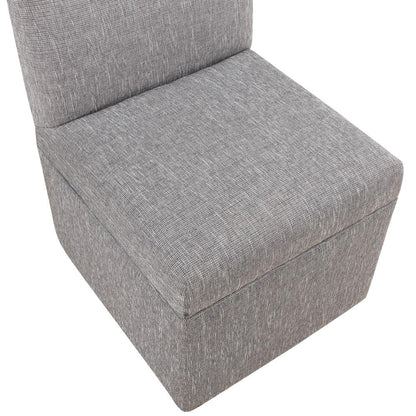 Delray Modern Upholstered Castered Chair in Ashen Grey