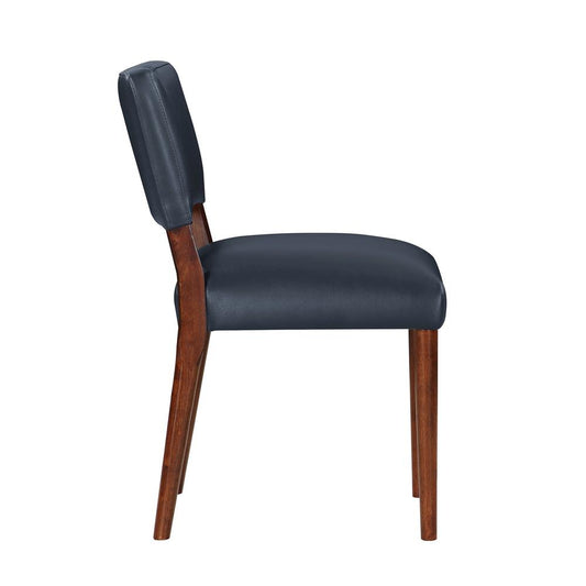 Bonito Midnight Blue Faux Leather Dining Chair - Set of 2