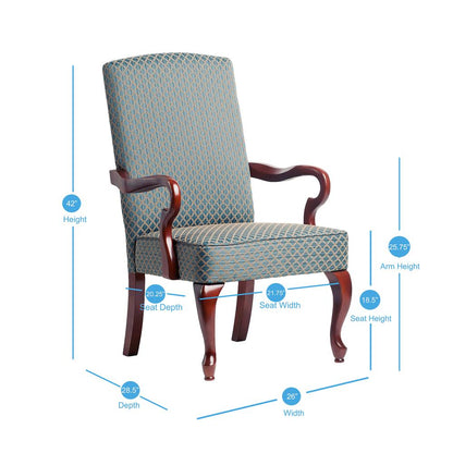 Derby Blue Gooseneck Arm Chair
