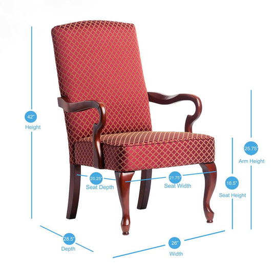 Derby Red Gooseneck Arm Chair