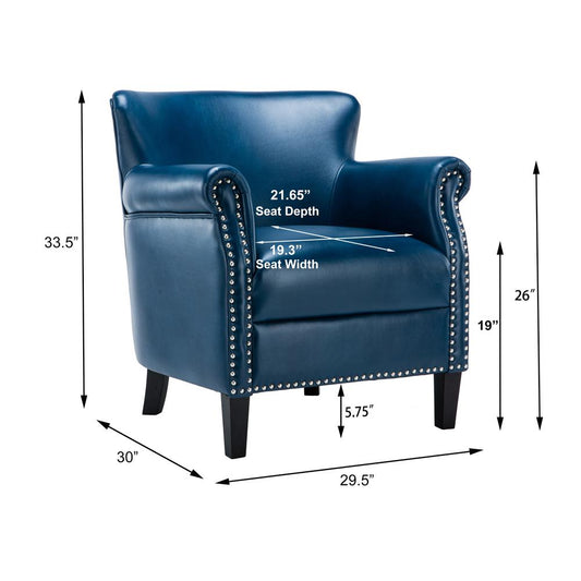 Holly Navy Blue Club Chair
