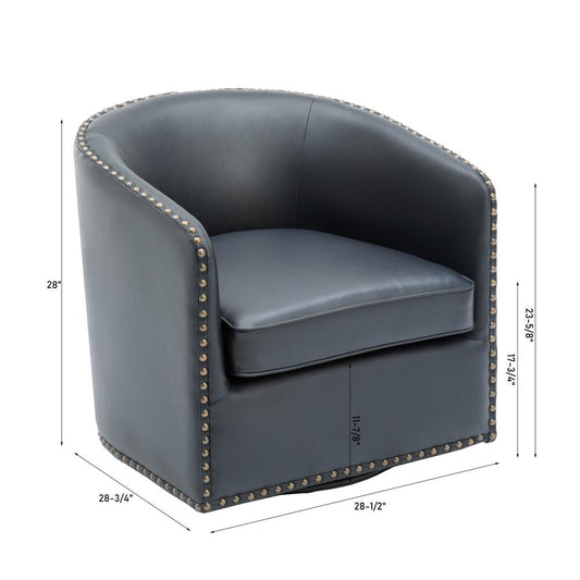 Tyler Swivel Arm Chair - Midnight Blue