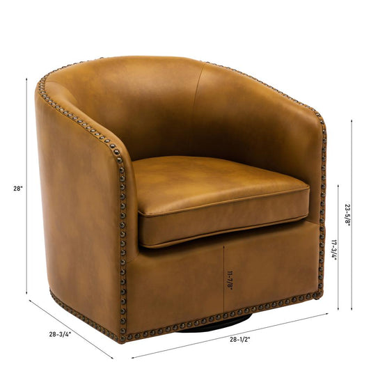 Tyler Swivel Arm Chair - Camel