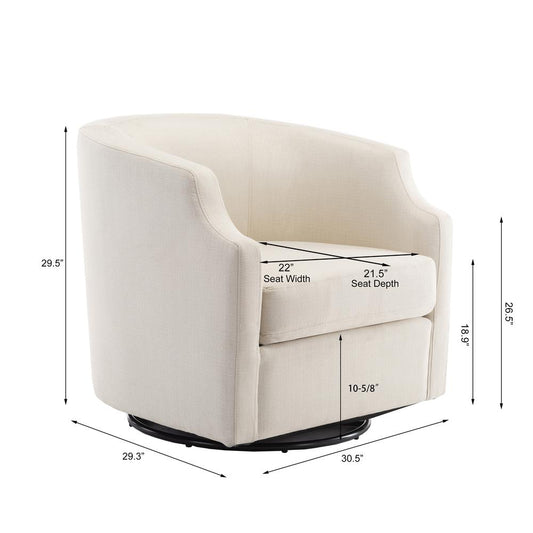 Infinity Linen Swivel Glider Barrel Chair