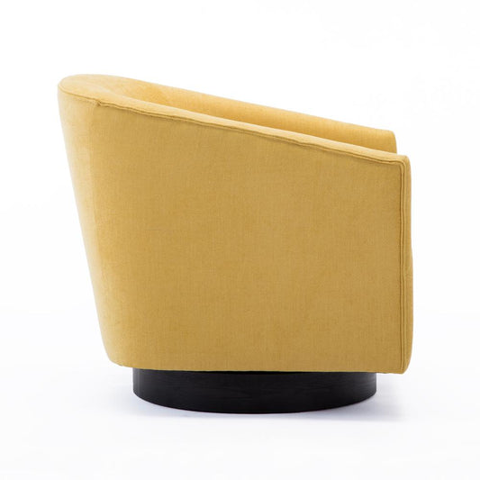 Geneva Goldenrod Wood Base Swivel Chair