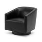 Gaven Black Wood Base Swivel Chair