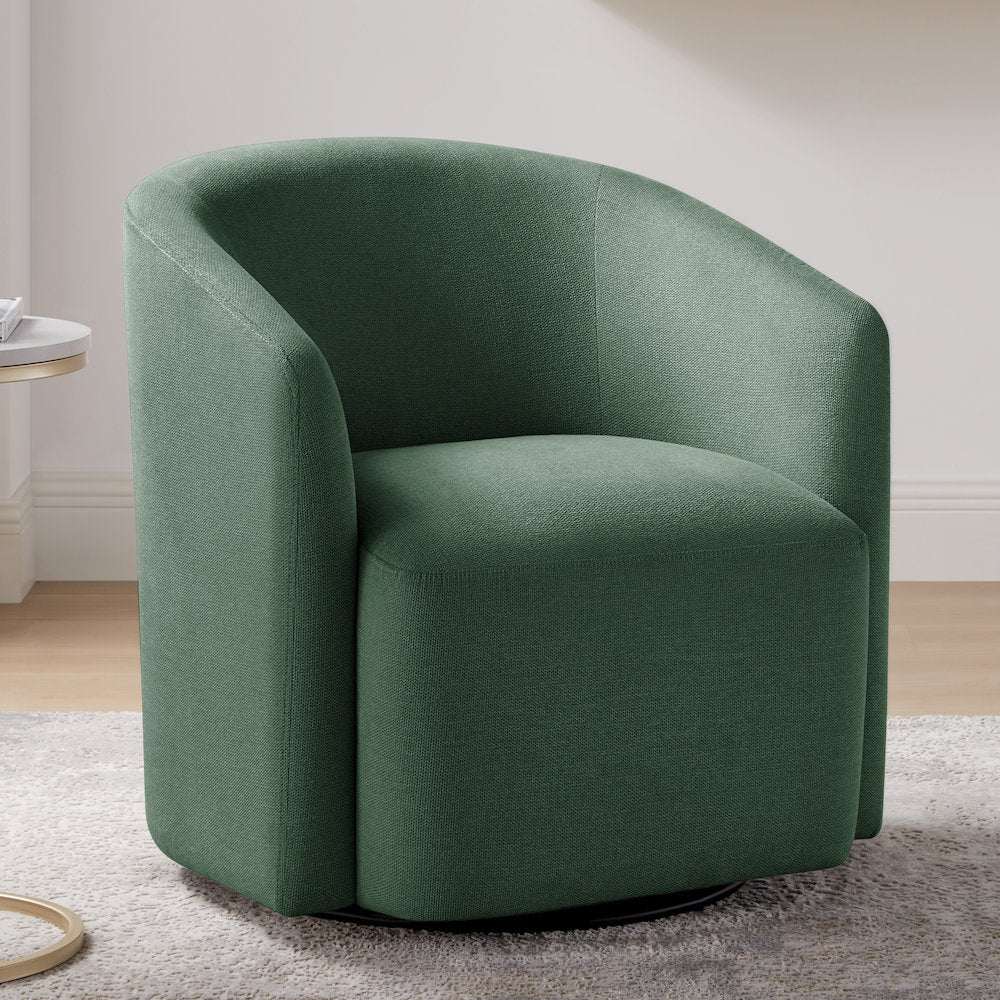 Amhurst Green Swivel Barrel Chair