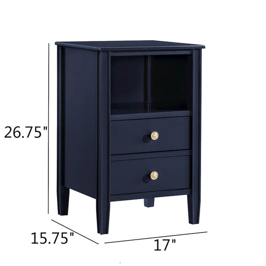 Winsley 2-drawer storage Nightstand - Midnight Blue