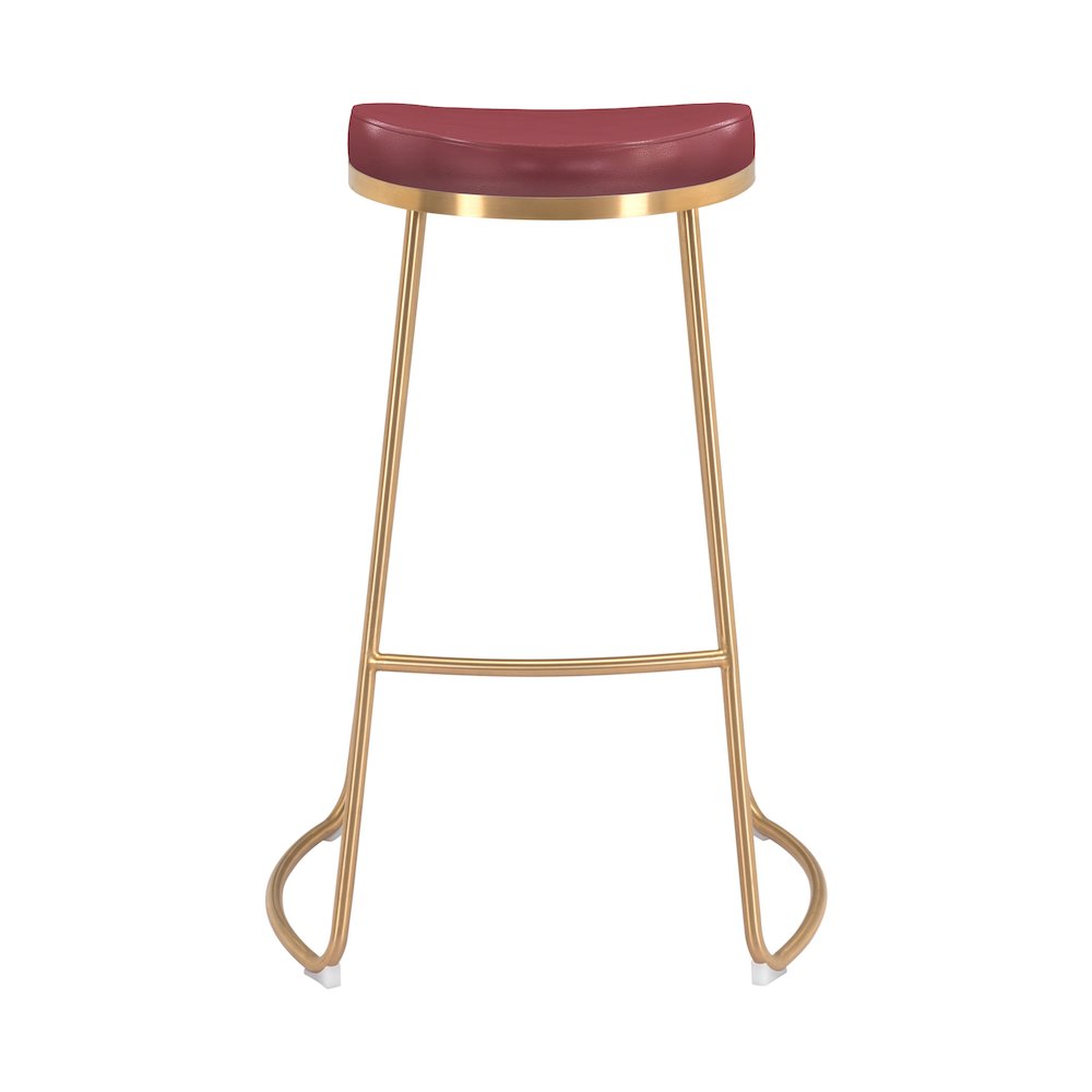 Bree Barstool (Set of 2) Burgundy & Gold