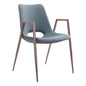 Desi Dining Chair (Set of 2) Azure Gray & Walnut