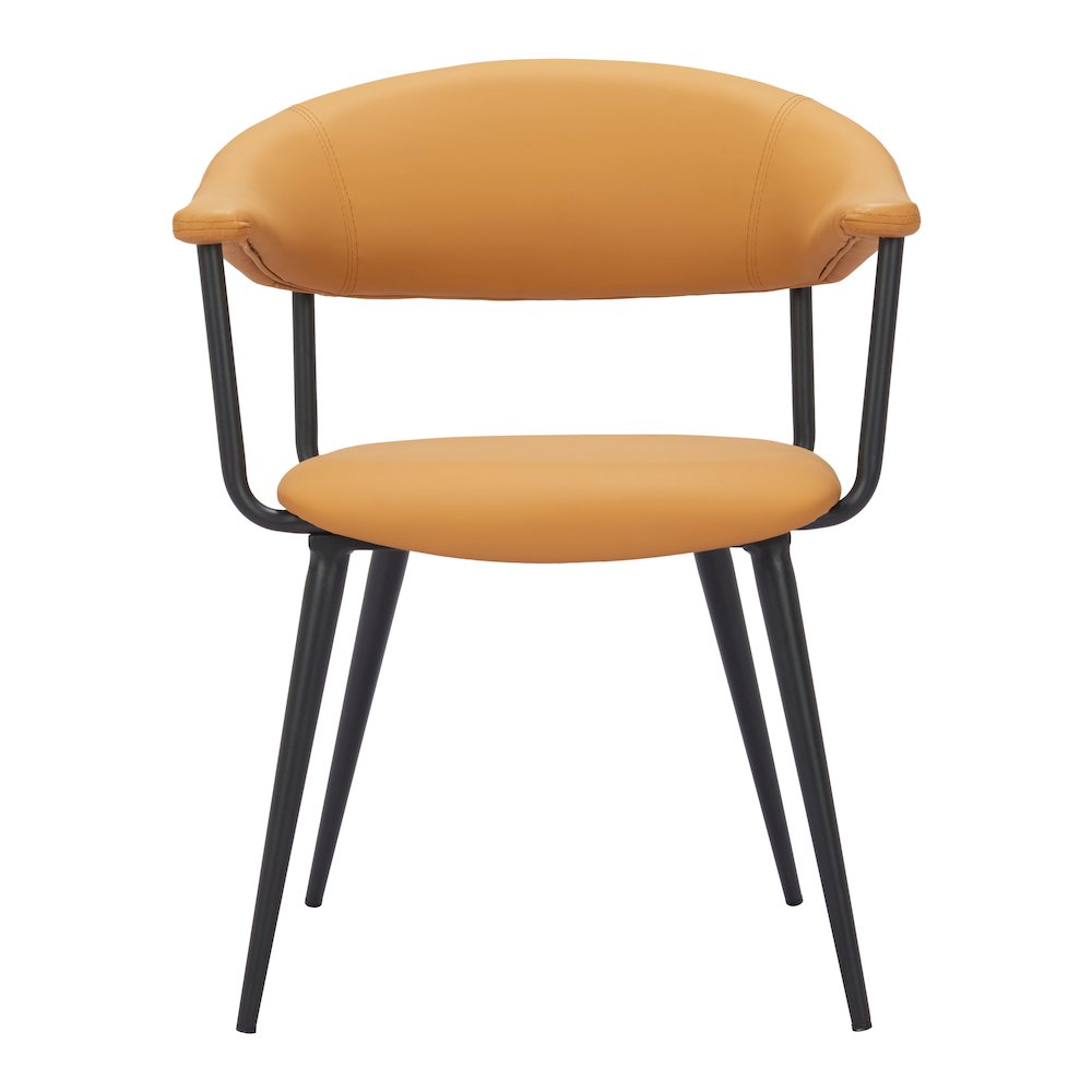 Sima Dining Chair Brown made in Faux Leather 100% Polyurethane