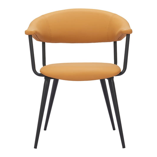 Sima Dining Chair Brown made in Faux Leather 100% Polyurethane