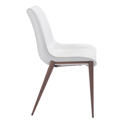 Magnus Dining Chair (Set of 2) White & Walnut