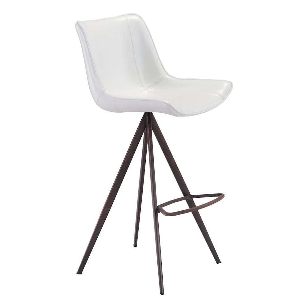 Aki Barstool (Set of 2) White & Walnut