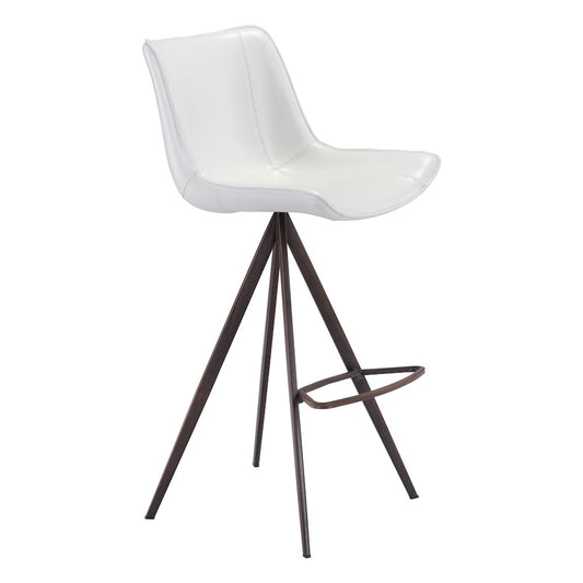 Aki Barstool (Set of 2) White & Walnut