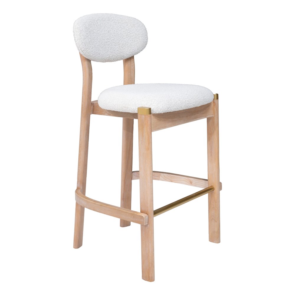 Rilou Barstool (Set of 2) White & Natural