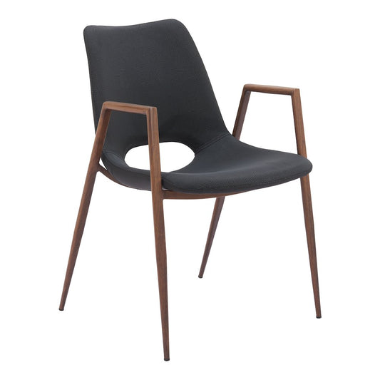 Desi Dining Chair (Set of 2) Black & Walnut