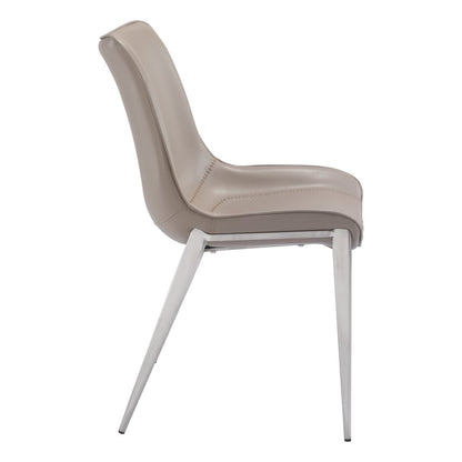 Magnus Dining Chair (Set of 2) Brown & Silver
