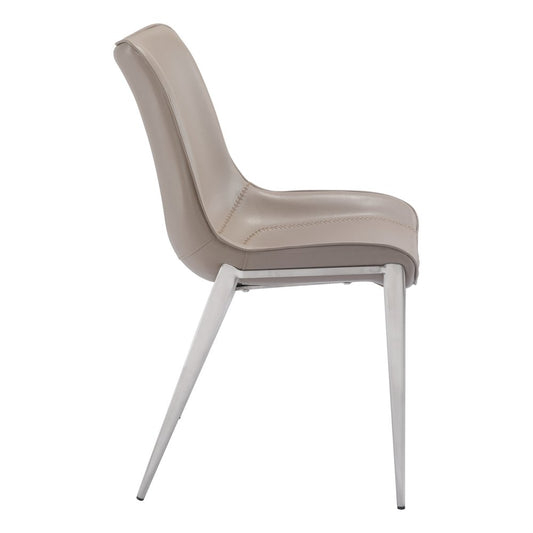 Magnus Dining Chair (Set of 2) Brown & Silver
