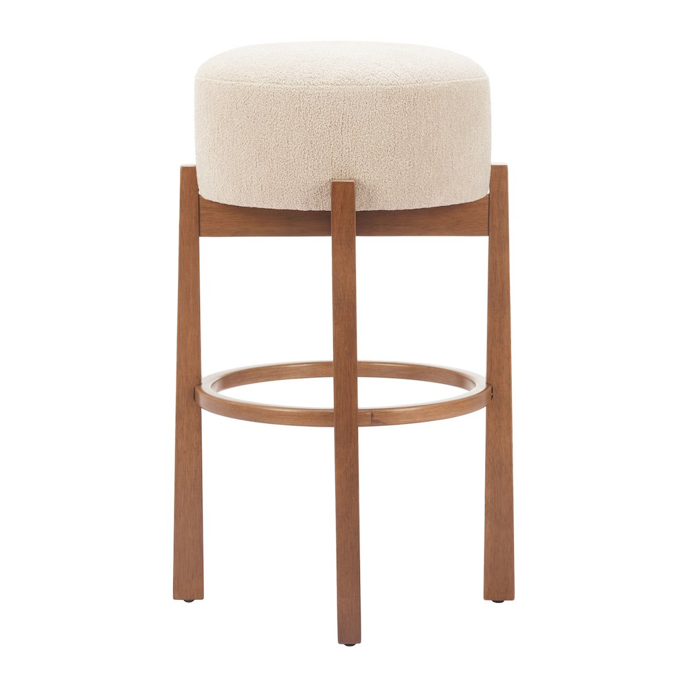 Nade Barstool (Set of 2) Beige & Walnut