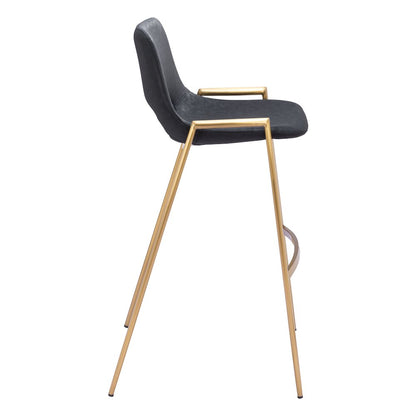 Desi Barstool (Set of 2) Black & Gold