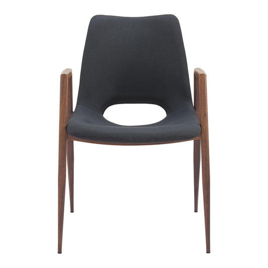 Desi Dining Chair (Set of 2) Black & Walnut