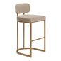 Velar Barstool (Set of 2) Beige & Bronze