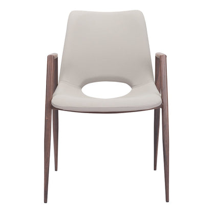 Desi Dining Chair (Set of 2) Beige & Walnut