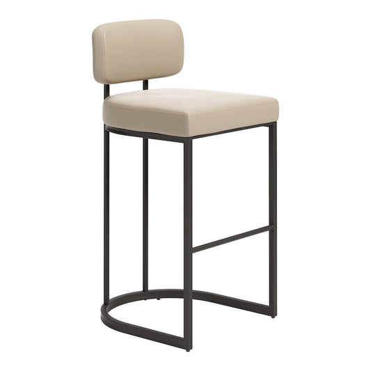 Velar Barstool (Set of 2) Beige & Gray