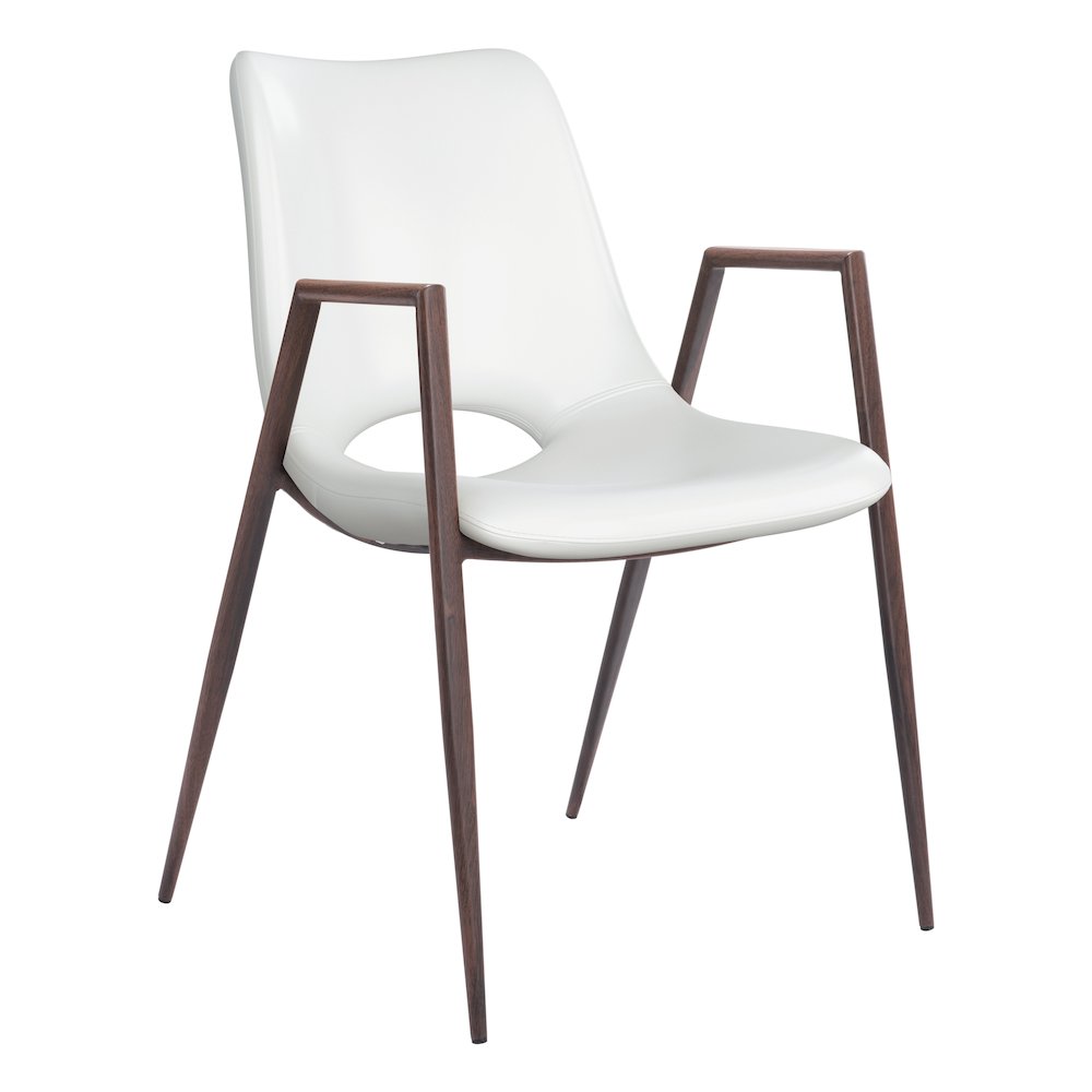 Desi Dining Chair (Set of 2) White & Walnut