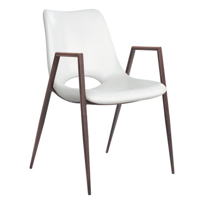 Desi Dining Chair (Set of 2) White & Walnut