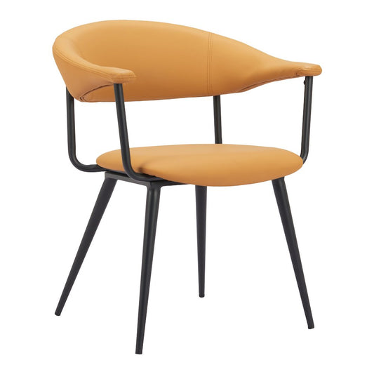 Sima Dining Chair Brown made in Faux Leather 100% Polyurethane
