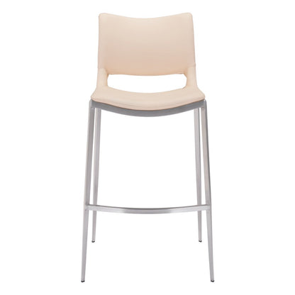 Ace Barstool (Set of 2) Light Pink & Silver
