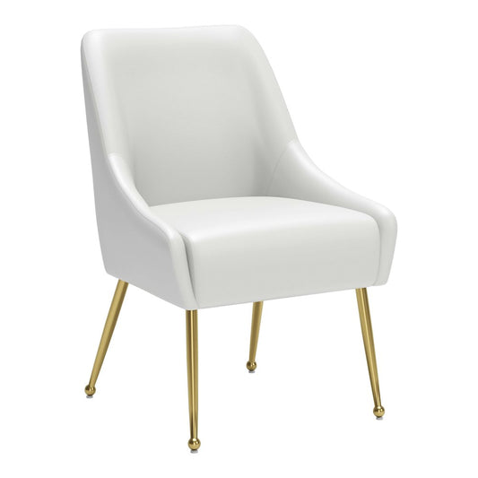 Maxine Dining Chair White & Gold