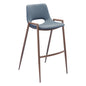 Desi Barstool (Set of 2) Azure Gray & Walnut