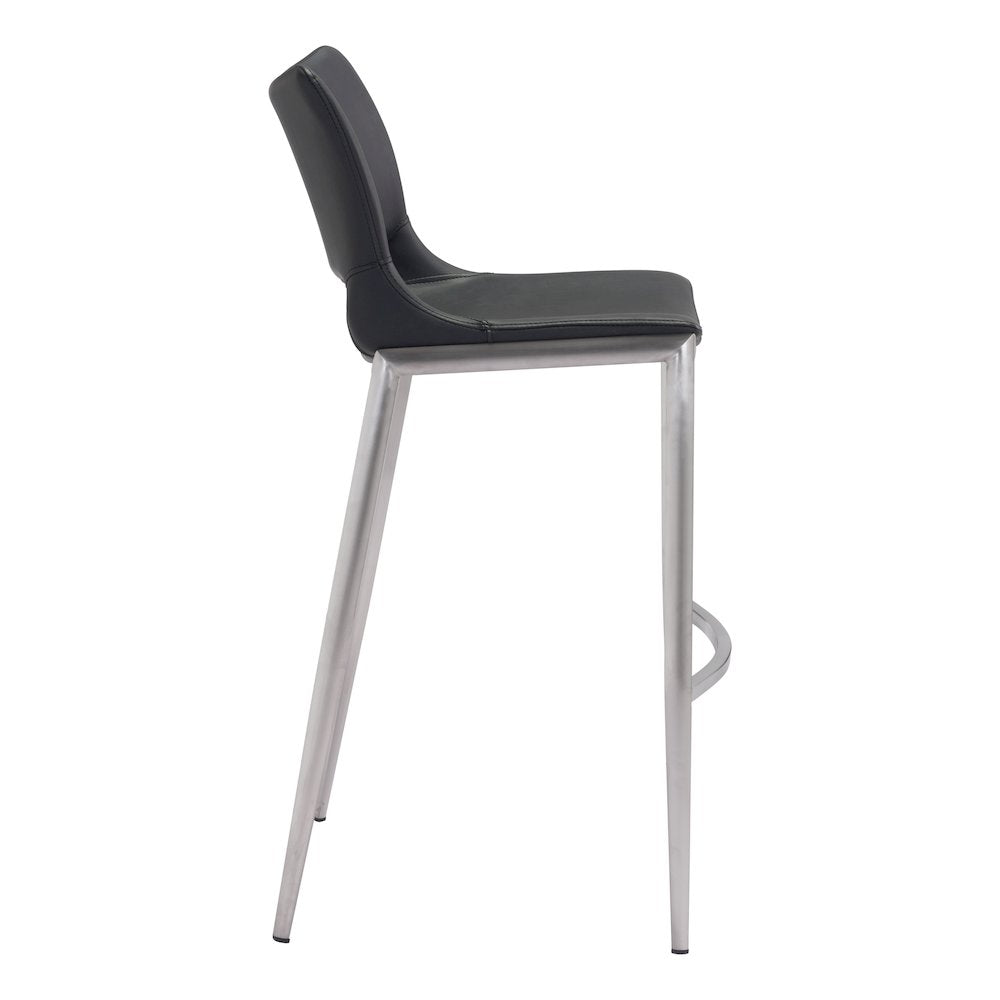 Ace Barstool (Set of 2) Black & Silver