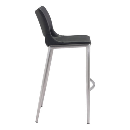 Ace Barstool (Set of 2) Black & Silver
