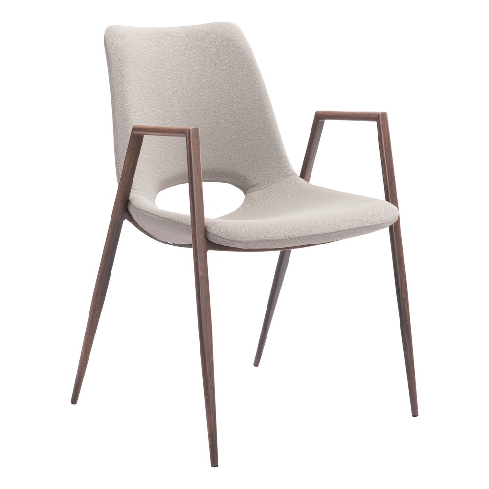 Desi Dining Chair (Set of 2) Beige & Walnut