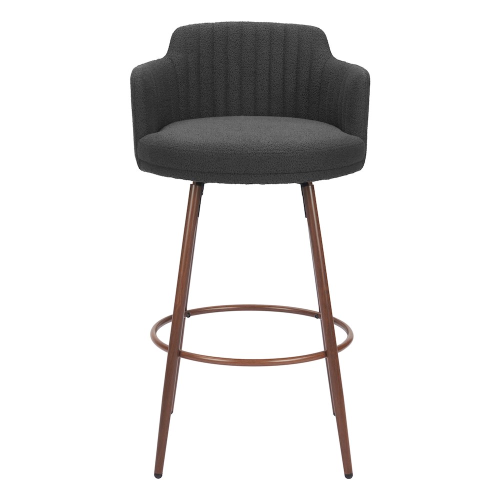 Kono Swivel Barstool (Set of 2) Black & Walnut