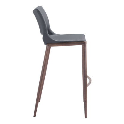 Ace Barstool (Set of 2) Dark Gray & Walnut