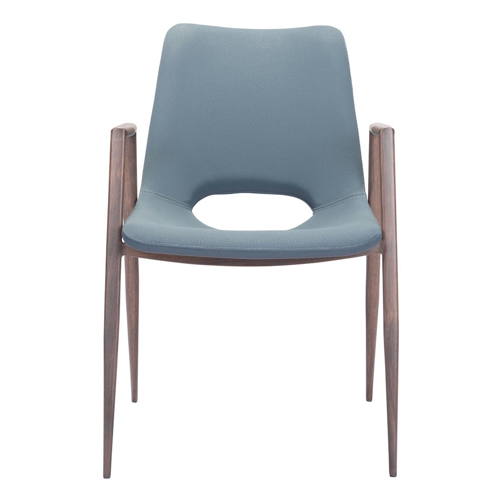 Desi Dining Chair (Set of 2) Blue & Walnut