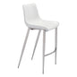 Magnus Barstool (Set of 2) White & Silver