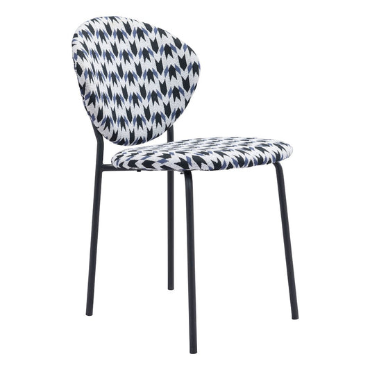 Clyde Dining Chair (Set of 2) Geometric Print & Black