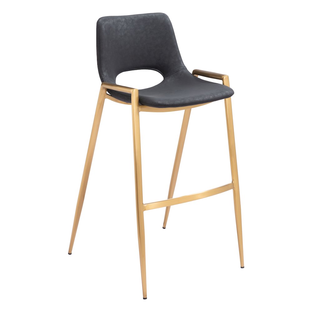 Desi Barstool (Set of 2) Black & Gold